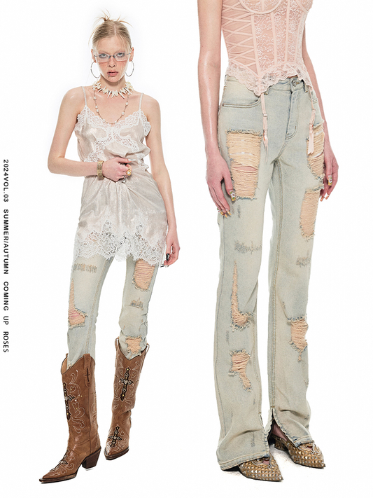 1JINN STUDIO Washed Ripped Jeans