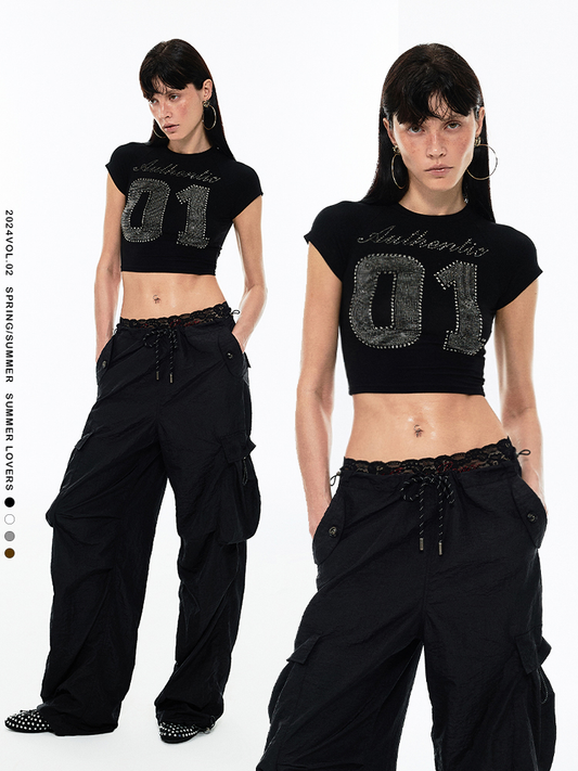 1JINN STUDIO Rhinestone-Studded T-shirt