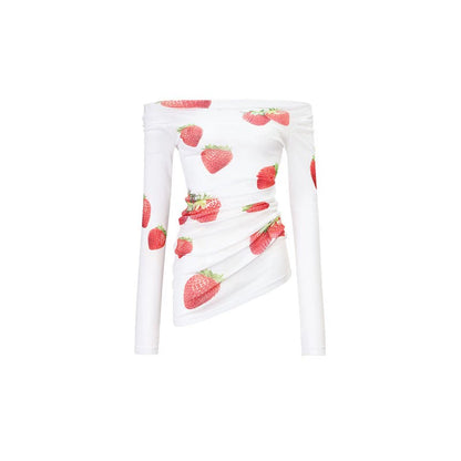 1JINN STUDIO Off-the-shoulder Slightly Sheer Blouse