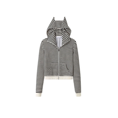 1JINN STUDIO Devil Horns Striped Sweatshirt/Hoodie
