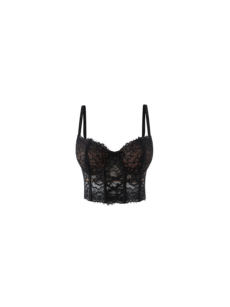 1JINN STUDIO Lace Corset Bra with Boning