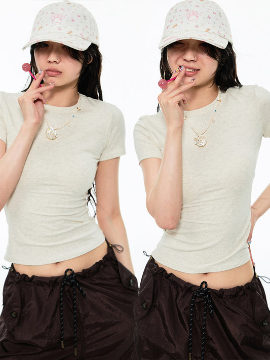 1JINN STUDIO Embroidered Basic T-shirt