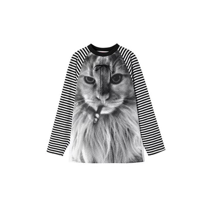 1JINN STUDIO Striped Loose Color-blocking Top