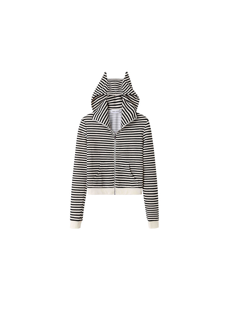 1JINN STUDIO Devil Horns Striped Sweatshirt/Hoodie
