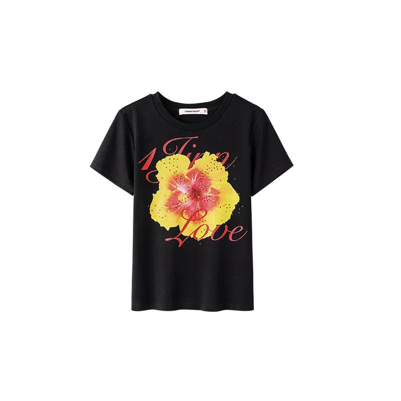 1JINN STUDIO Rhinestone-Studded Crewneck Regular-Fit T-shirt