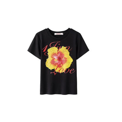 1JINN STUDIO Rhinestone-Studded Crewneck Regular-Fit T-shirt