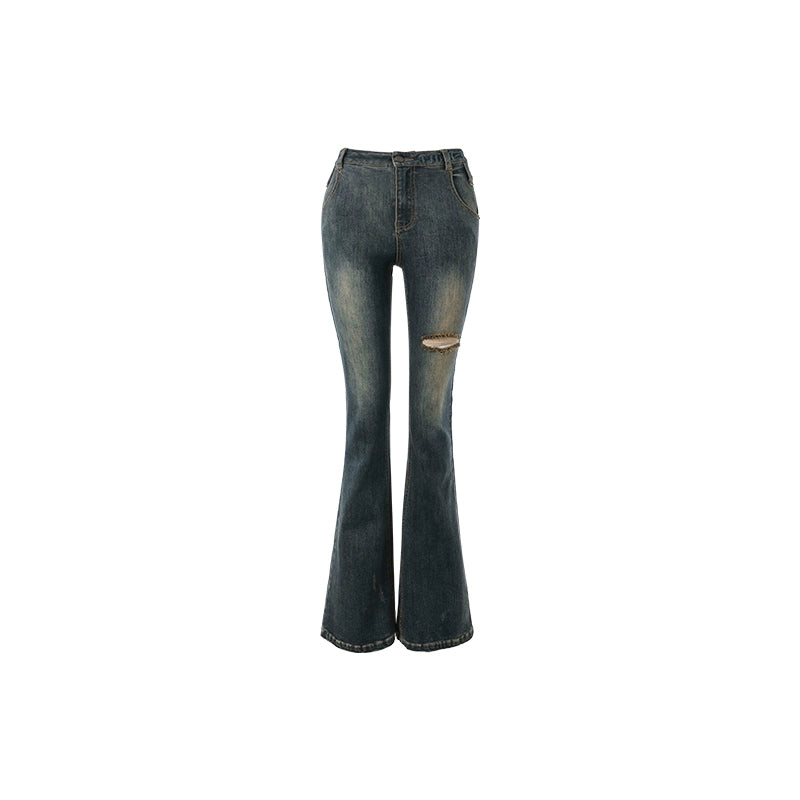 1JINN STUDIO Ripped Micro-flared Jeans