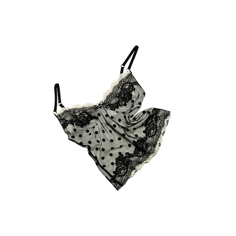 1JINN STUDIO Polka Dot Lace Camisole
