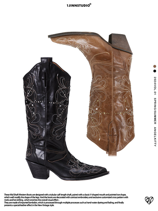 1JINN STUDIO Rivet Knight Knee-high Boots