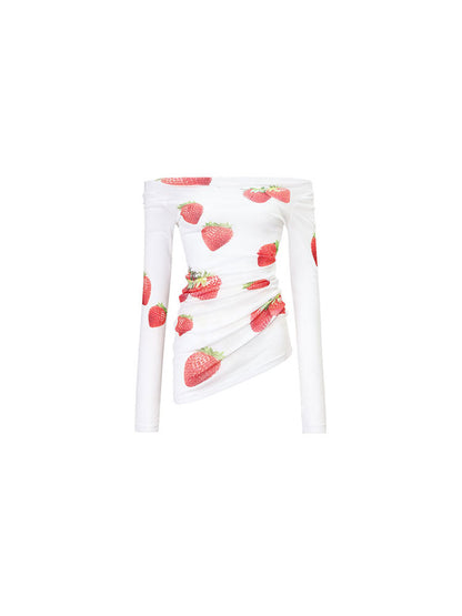 1JINN STUDIO Off-the-shoulder Slightly Sheer Blouse