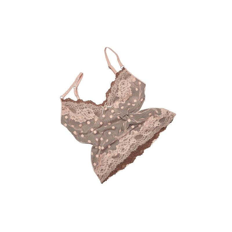 1JINN STUDIO Polka Dot Lace Camisole