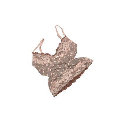 1JINN STUDIO Polka Dot Lace Camisole