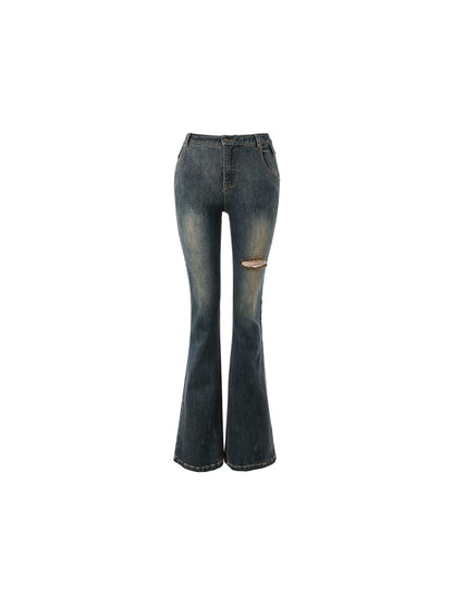 1JINN STUDIO Ripped Micro-flared Jeans