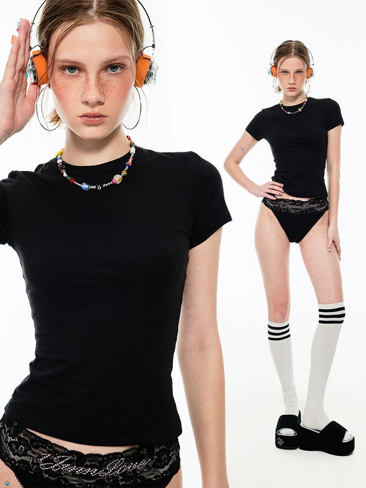 1JINN STUDIO Embroidered Basic T-shirt