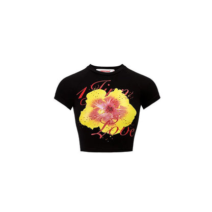 1JINN STUDIO Rhinestone-Studded Fitted Print T-shirt