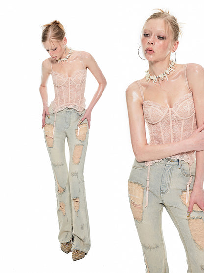 1JINN STUDIO Lace Corset with Boning