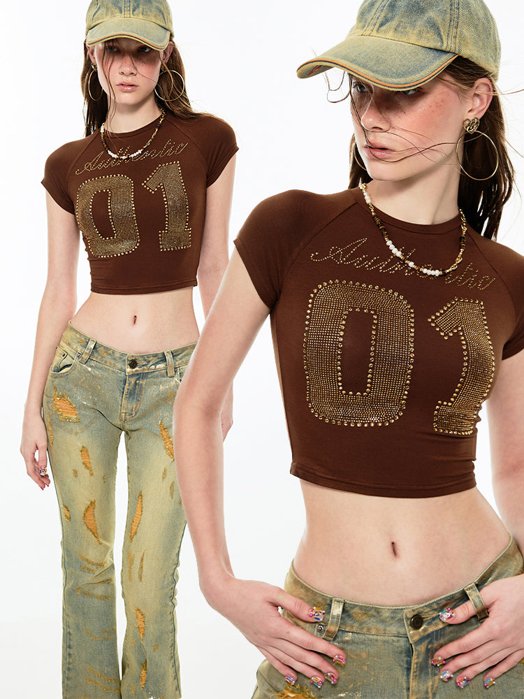 1JINN STUDIO Rhinestone-Studded T-shirt