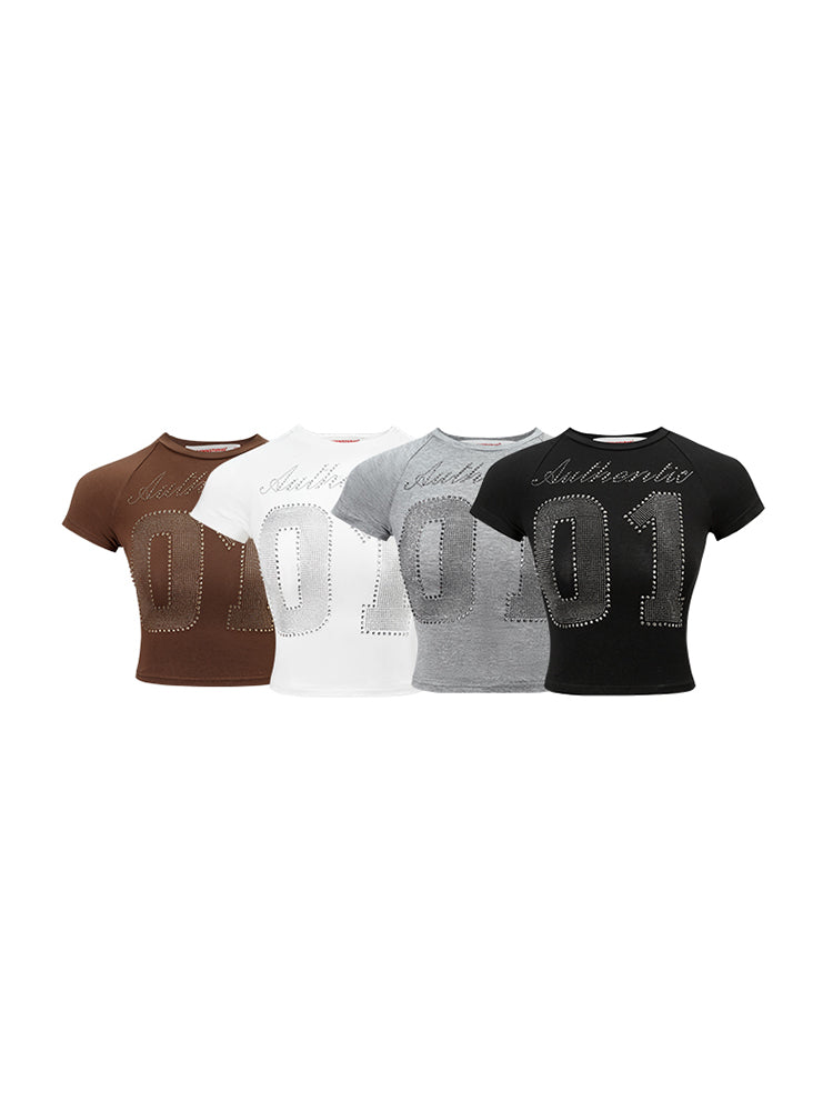 1JINN STUDIO Rhinestone-Studded T-shirt