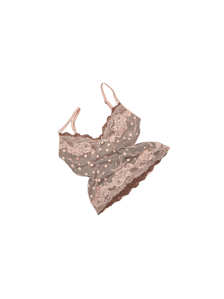 1JINN STUDIO Polka Dot Lace Camisole