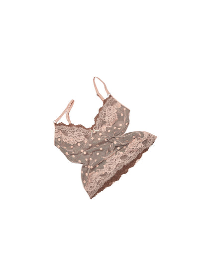 1JINN STUDIO Polka Dot Lace Camisole