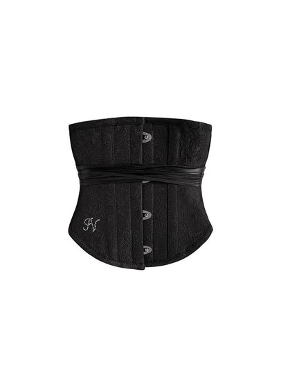 1JINN STUDIO Waist Cincher with Boning and Jacquard Pattern