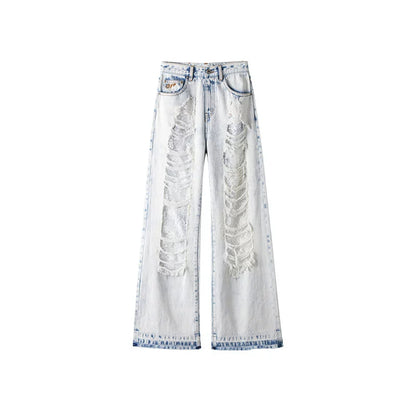 1JINN STUDIO Ripped Lace Jeans