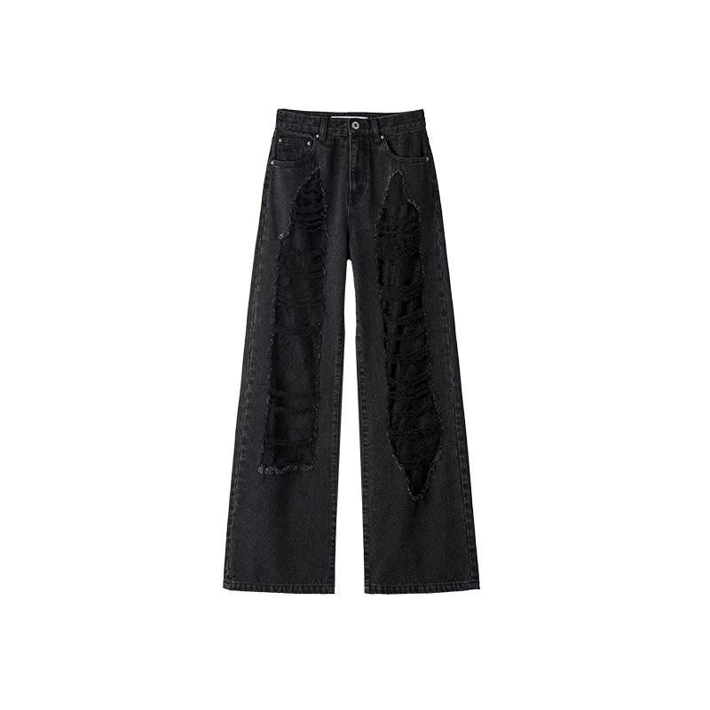 1JINN STUDIO Ripped Lace Jeans