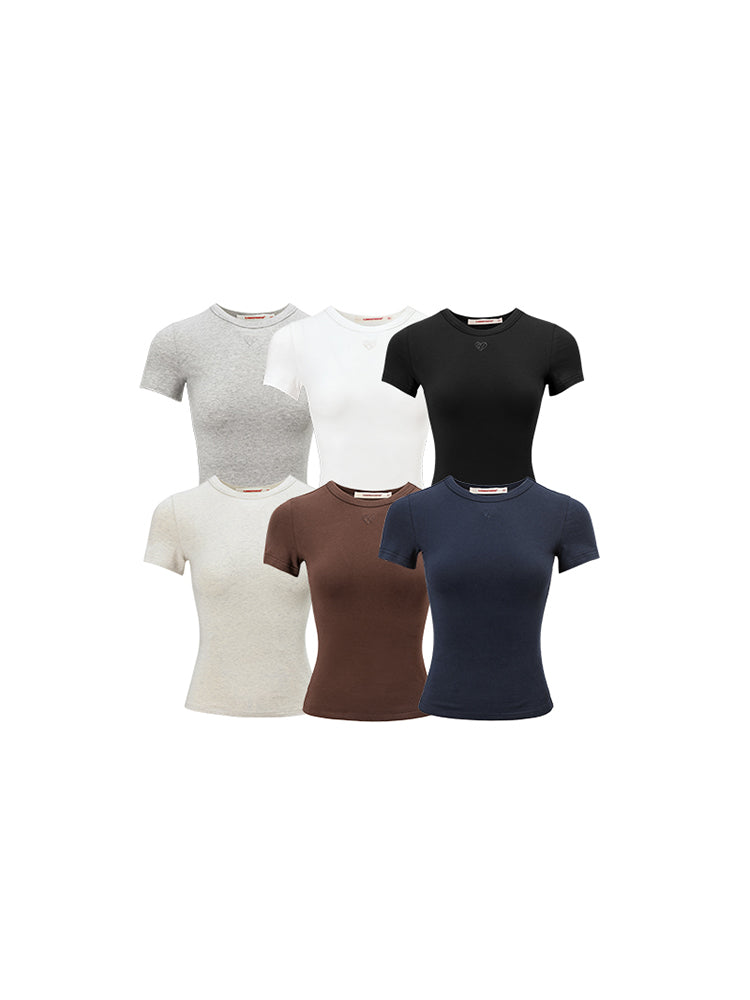 1JINN STUDIO Embroidered Basic T-shirt