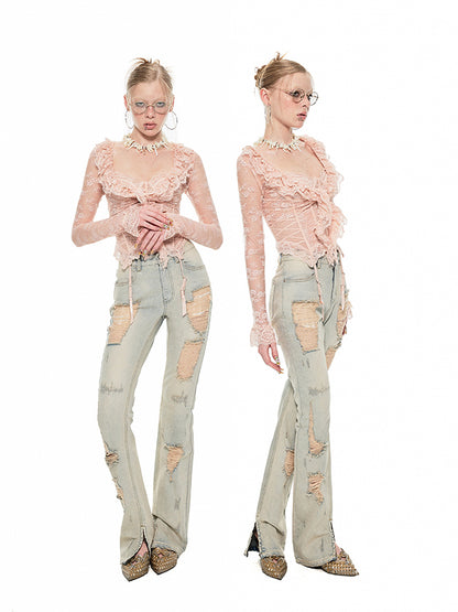 1JINN STUDIO Washed Ripped Jeans