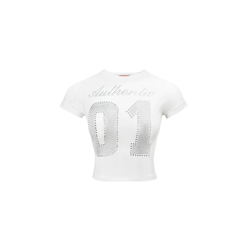 1JINN STUDIO Rhinestone-Studded T-shirt
