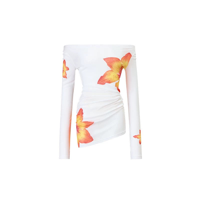 1JINN STUDIO Off-the-shoulder Slightly Sheer Blouse